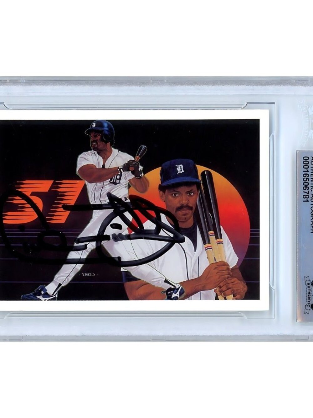 Cecil Fielder Signed 1991 Upper Deck #83 Detroit Tigers Beckett BAS Slabbed Auto